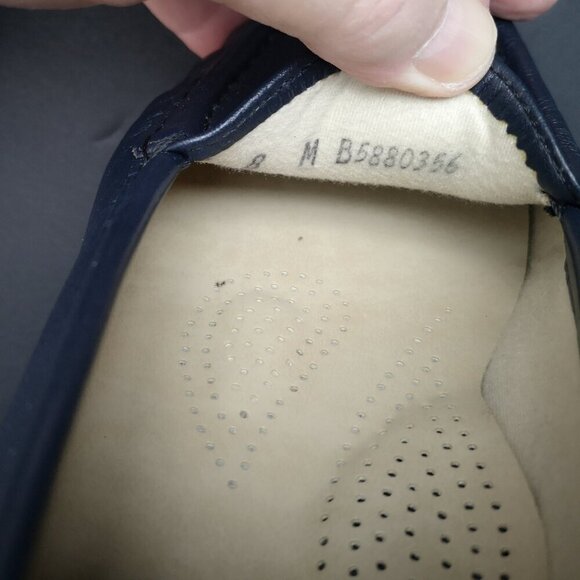 Tripad SAS Ladies Size 8 Navy Faux Leather Comfort Foot Bed Loafers - Picture 8 of 8